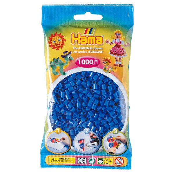Hama Beutel mit 1000 Bügelperlen hellblau