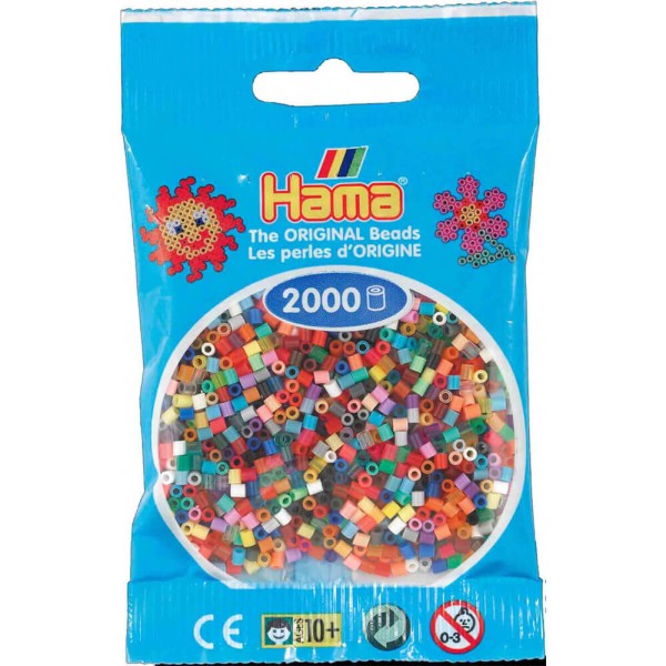 Hama Mini-Bügelperlen Farb-Mix 2000 im Beutel