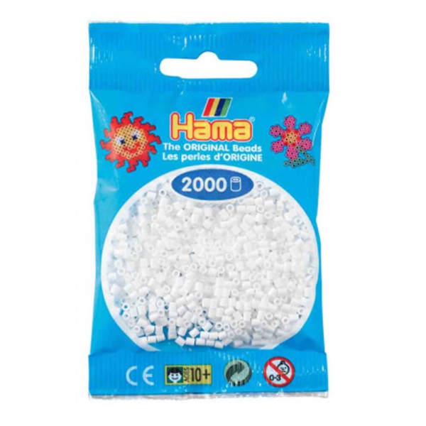 Hama Mini-Bügelperlen 2000 im Beutel weiß