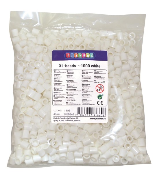 Playbox XL-Perlen 1000 Stück weiß
