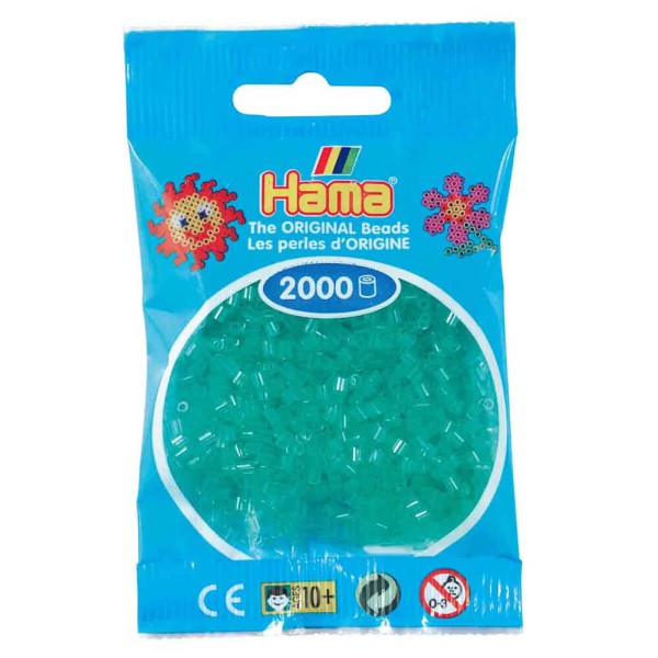 Hama Mini-Bügelperlen 2000 im Beutel transparent-grün