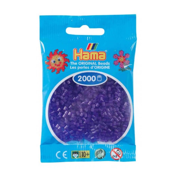 Hama Mini-Bügelperlen 2000 im Beutel transparent-lila